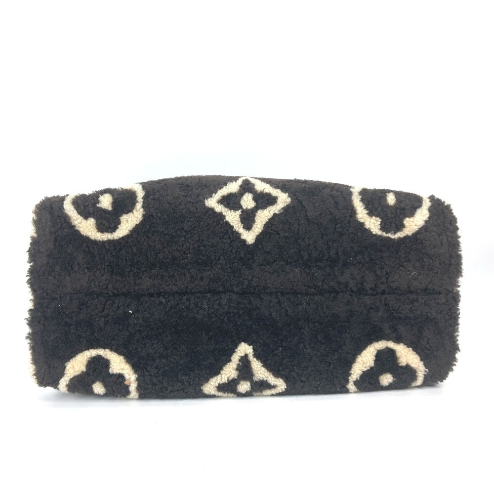 bottom Louis Vuitton Shearling Monogram On The Go GM Black and White