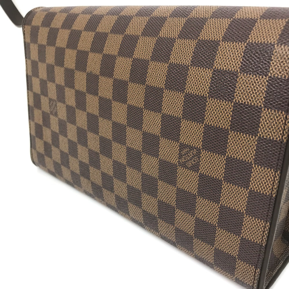 back closeup Louis Vuitton Damier Ebene Tribeca Long brown