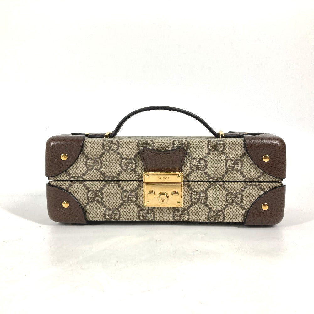 Gucci GG Supreme Canvas Beige Leather Padlock Case