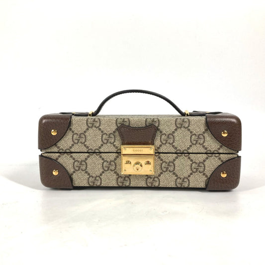 Gucci GG Supreme Canvas Beige Leather Padlock Case