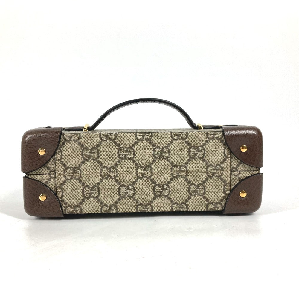 back Gucci GG Supreme Canvas Beige Leather Padlock Case