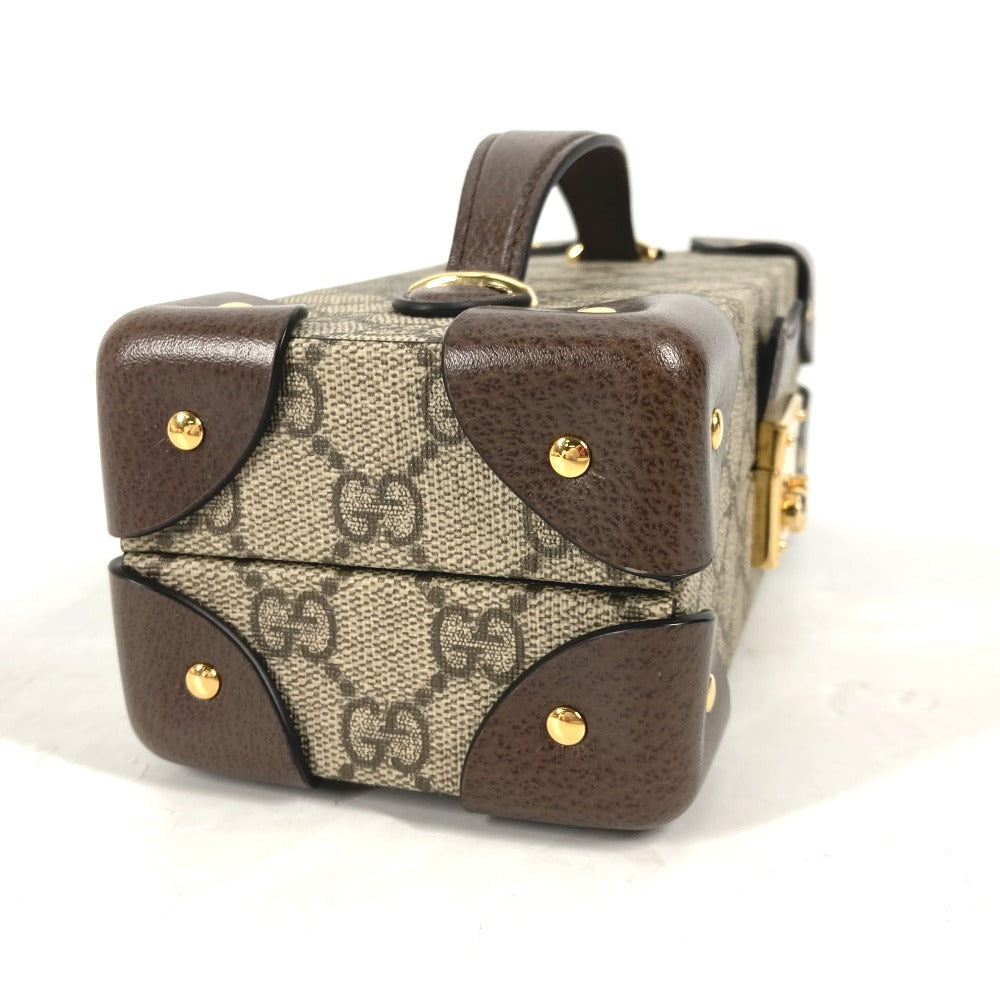 side Gucci GG Supreme Canvas Beige Leather Padlock Case