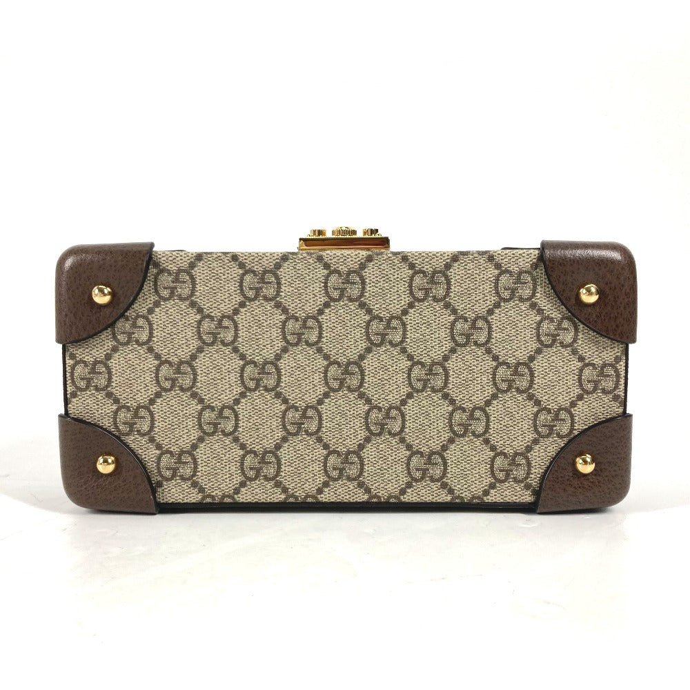 bottom Gucci GG Supreme Canvas Beige Leather Padlock Case
