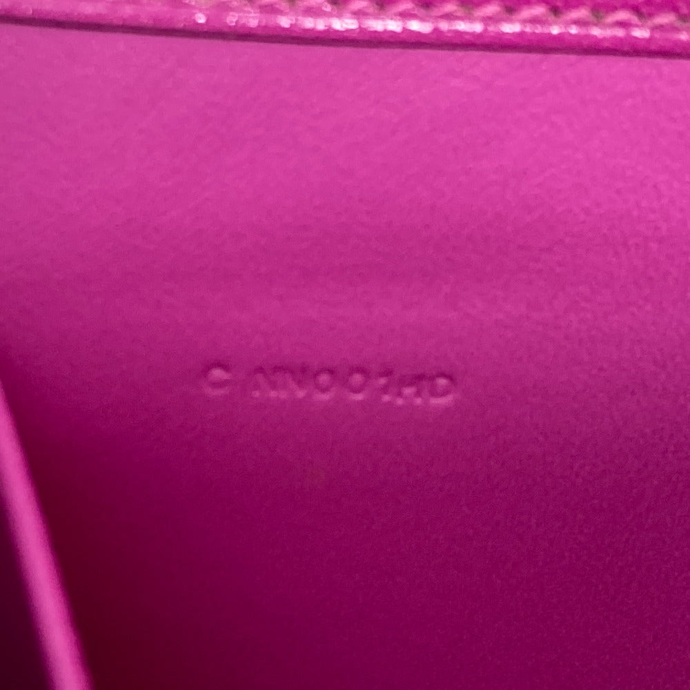 stamp Hermes Cinhetic Clutch Calfskin Rose Pourpre Silver hardware