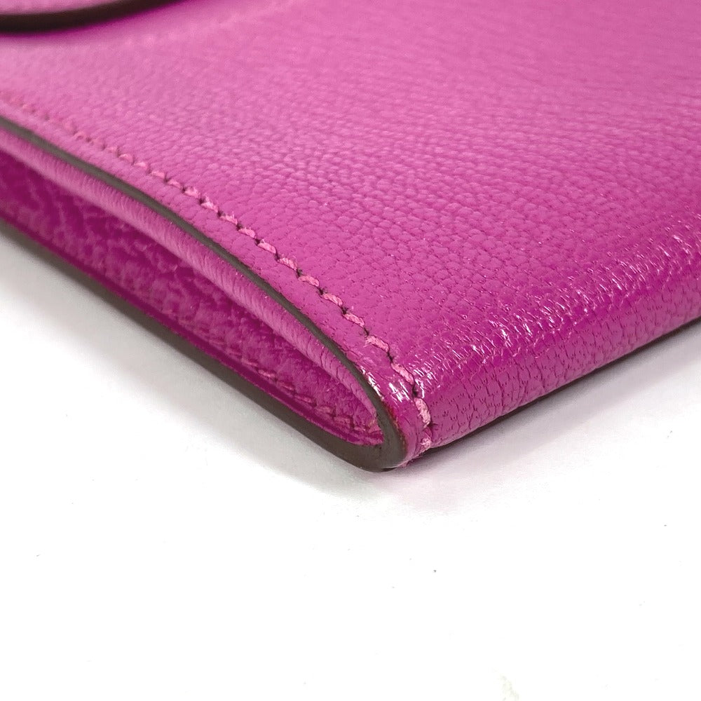 opposite corner Hermes Cinhetic Clutch Calfskin Rose Pourpre Silver hardware