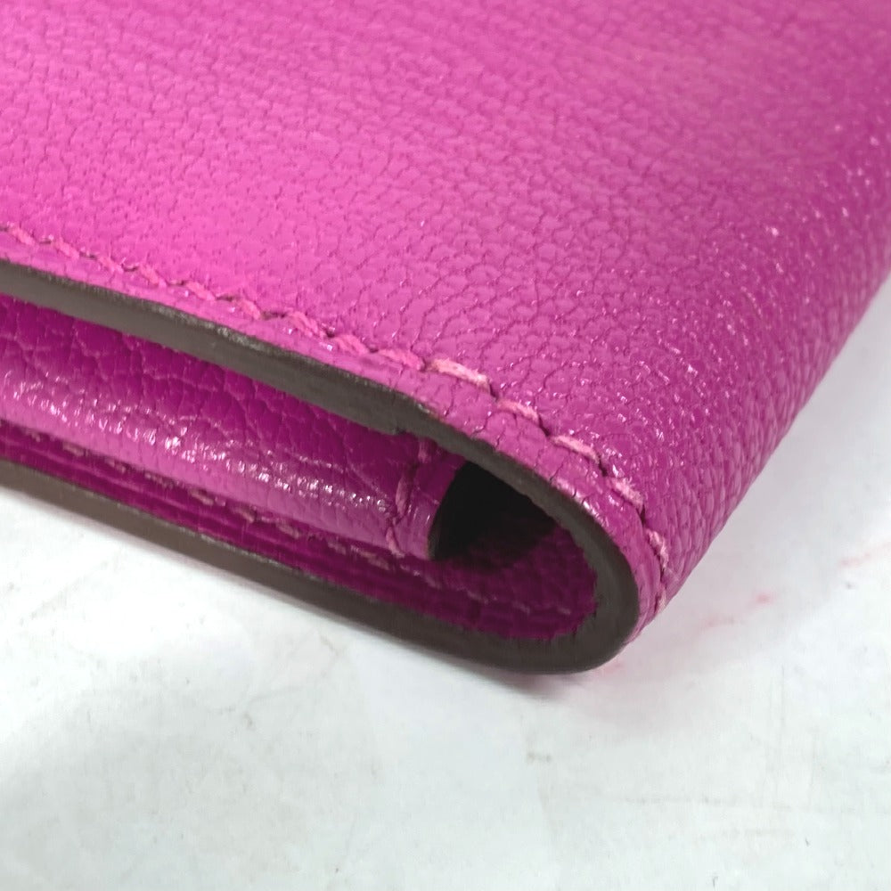 edge Hermes Cinhetic Clutch Calfskin Rose Pourpre Silver hardware