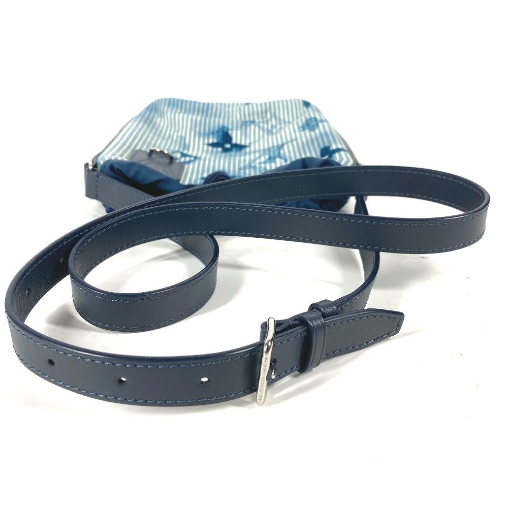 Navy leather dog leash on a white background