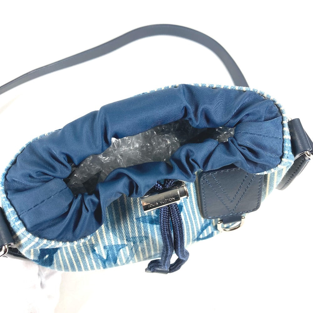 Blue pet carrier with straps on a white background