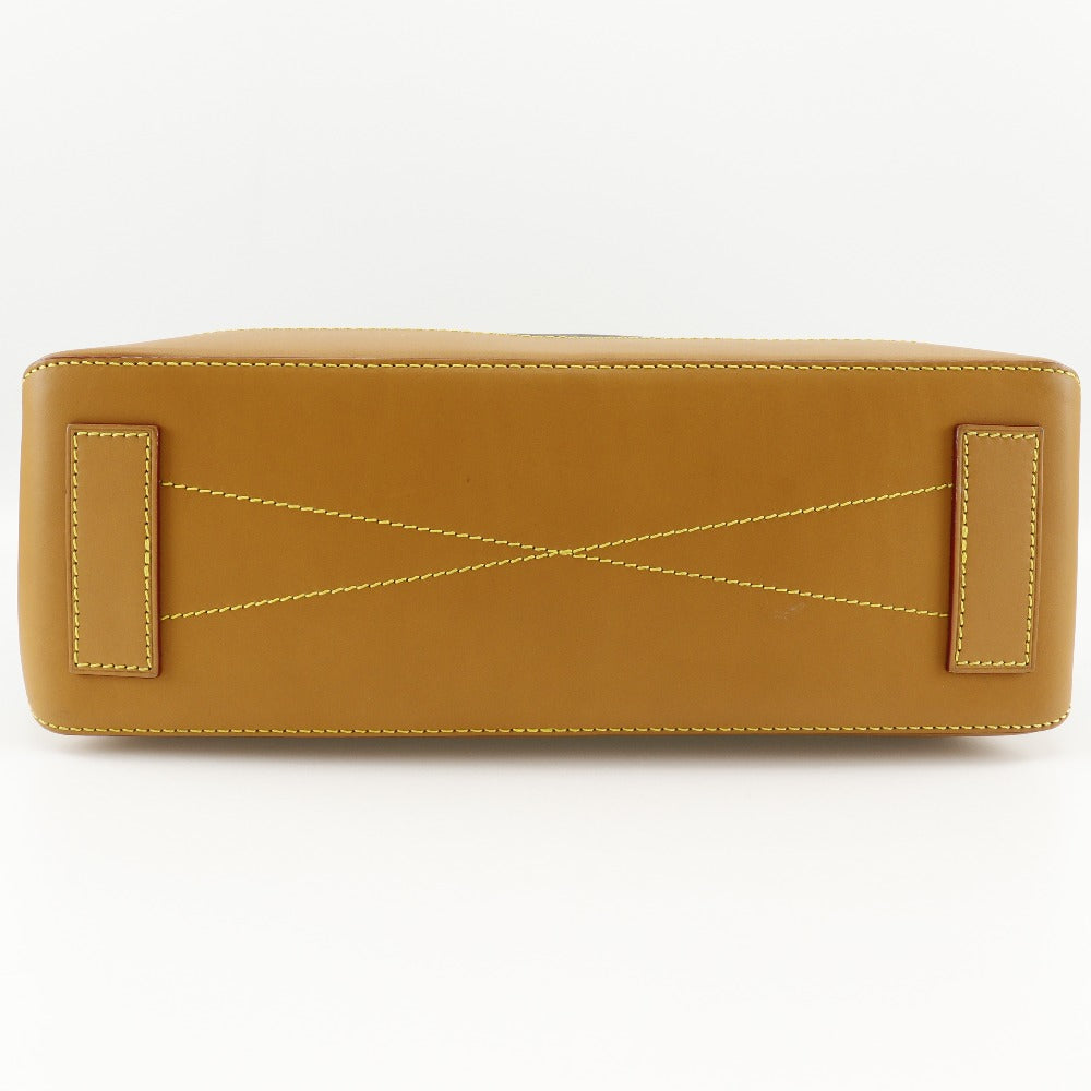 Brown leather wallet with stitching details on a white background
