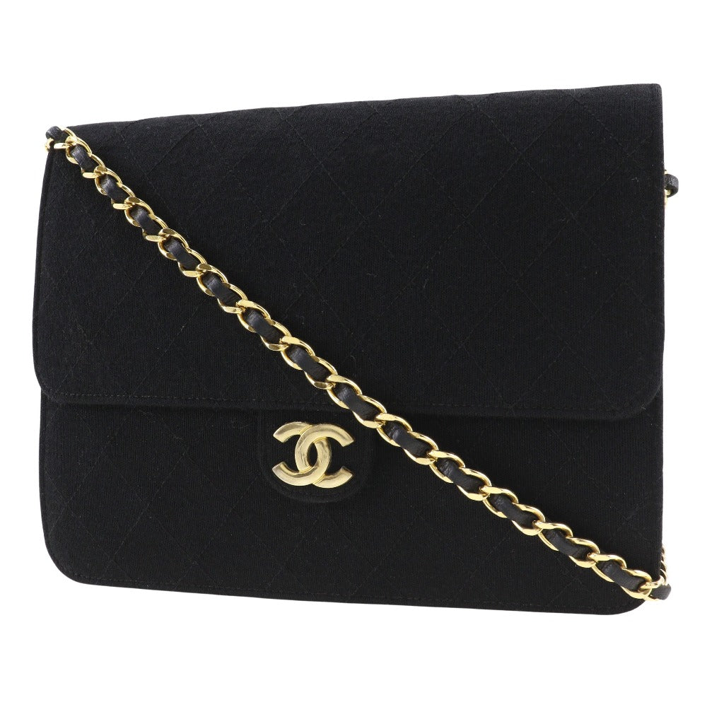 front Chanel Matelasse Jersey Cotton Single Flap Bag