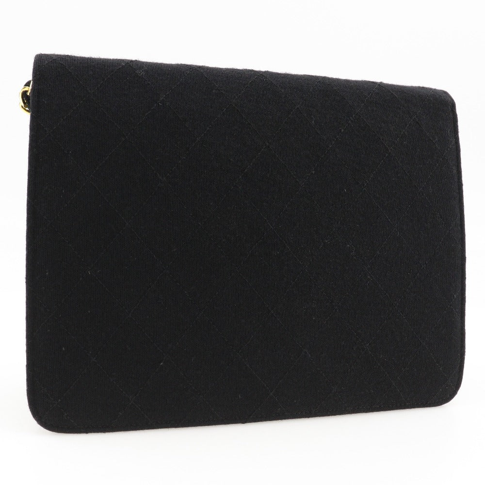 back Chanel Matelasse Jersey Cotton Single Flap Bag