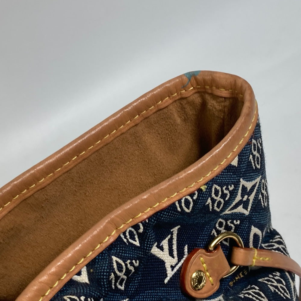 top edge Louis Vuitton Jacquard 1854 Neverfull MM Blue