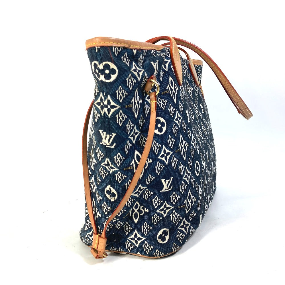 opposite side Louis Vuitton Jacquard 1854 Neverfull MM Blue
