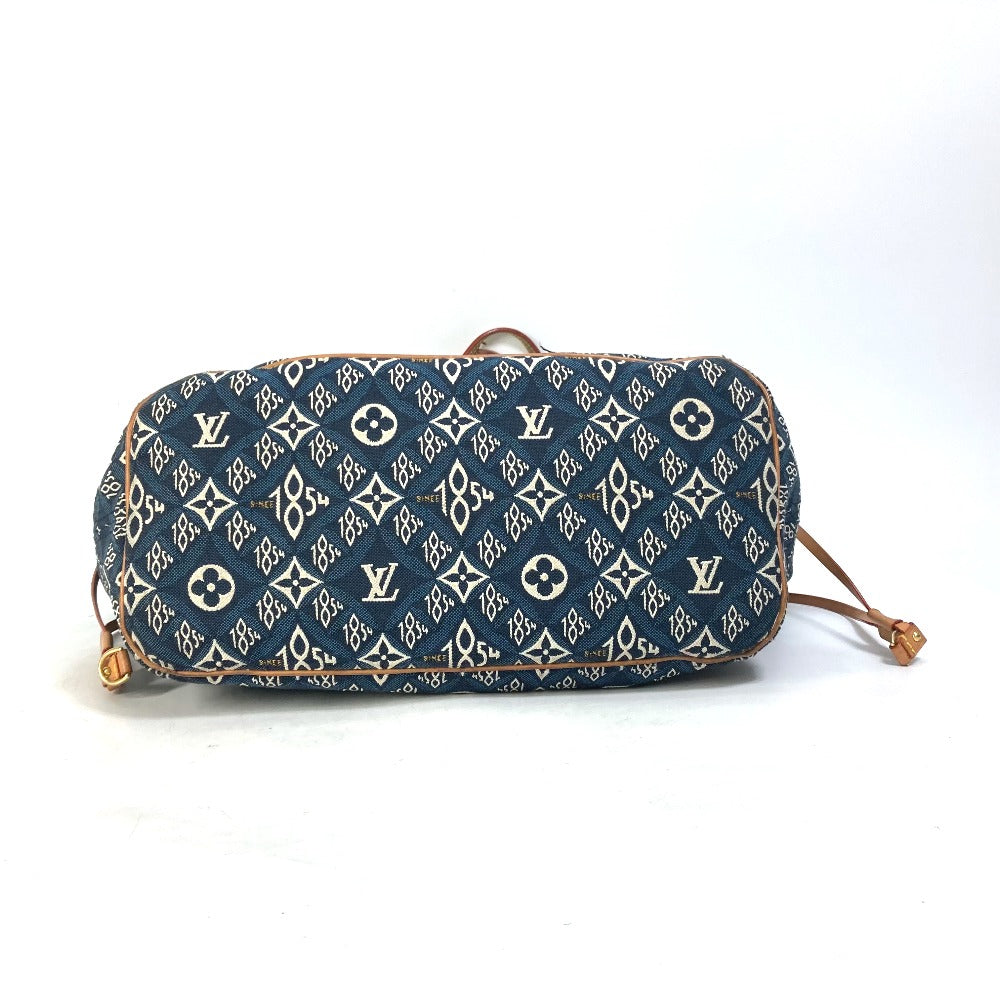 bottom Louis Vuitton Jacquard 1854 Neverfull MM Blue