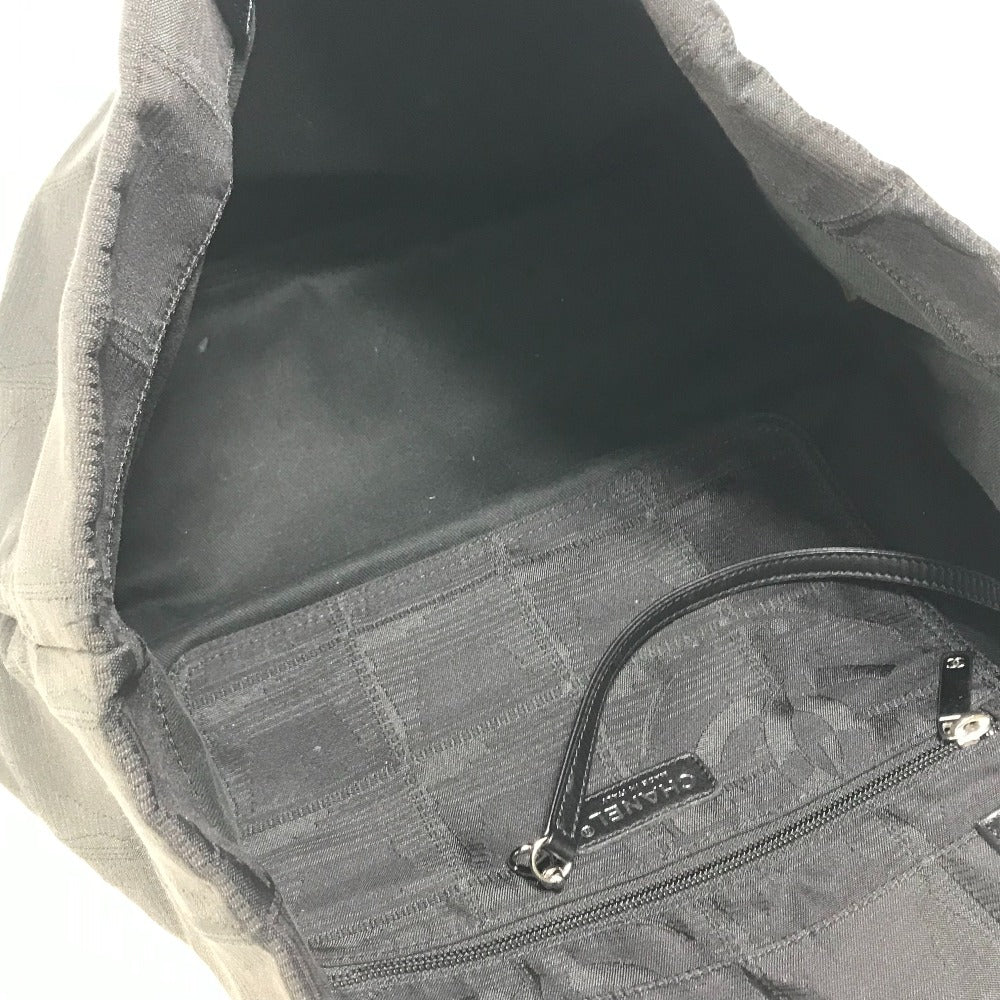 interior Chanel Travel Line Nylon Tote Medium Black