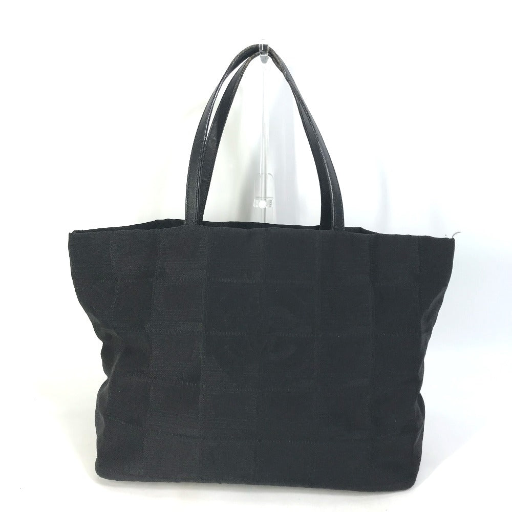 back Chanel Travel Line Nylon Tote Medium Black