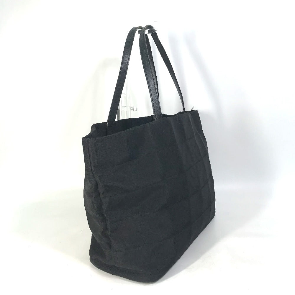 side Chanel Travel Line Nylon Tote Medium Black