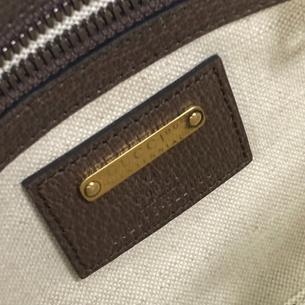 interior stamp Gucci 100th Anniversary Brown Leather Sling Bag
