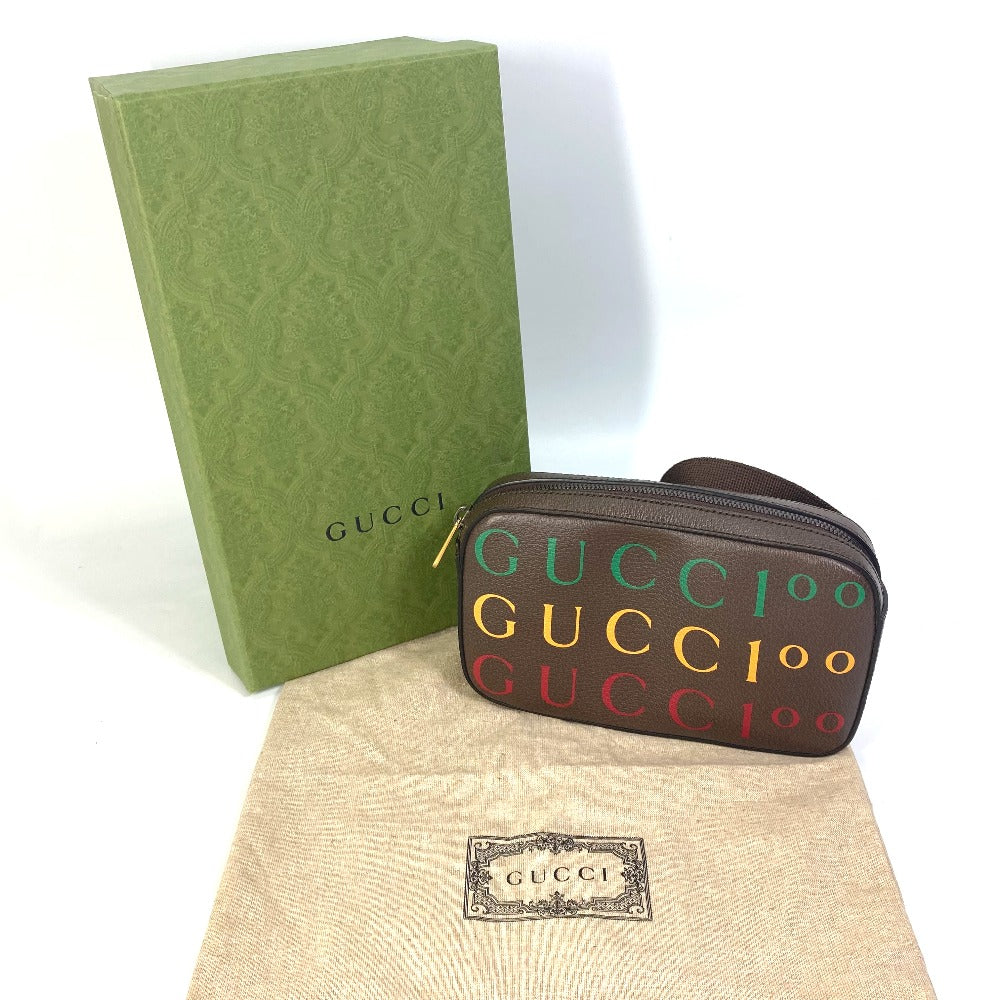 dustbag and box Gucci 100th Anniversary Brown Leather Sling Bag