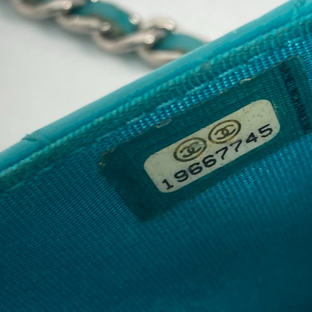 serial code Chanel Quilted Leather Flap Wallet On Chain Clutch Bag Turquoise