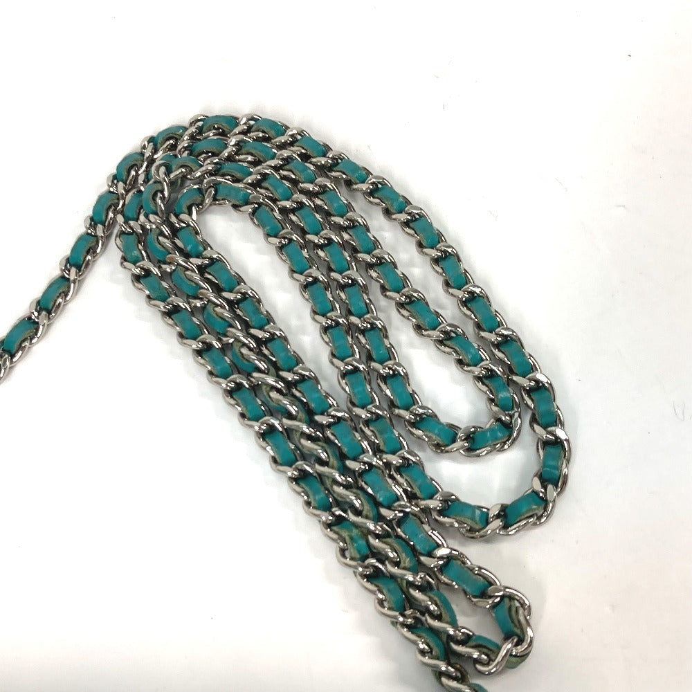 chain strap Chanel Quilted Leather Flap Wallet On Chain Clutch Bag Turquoise