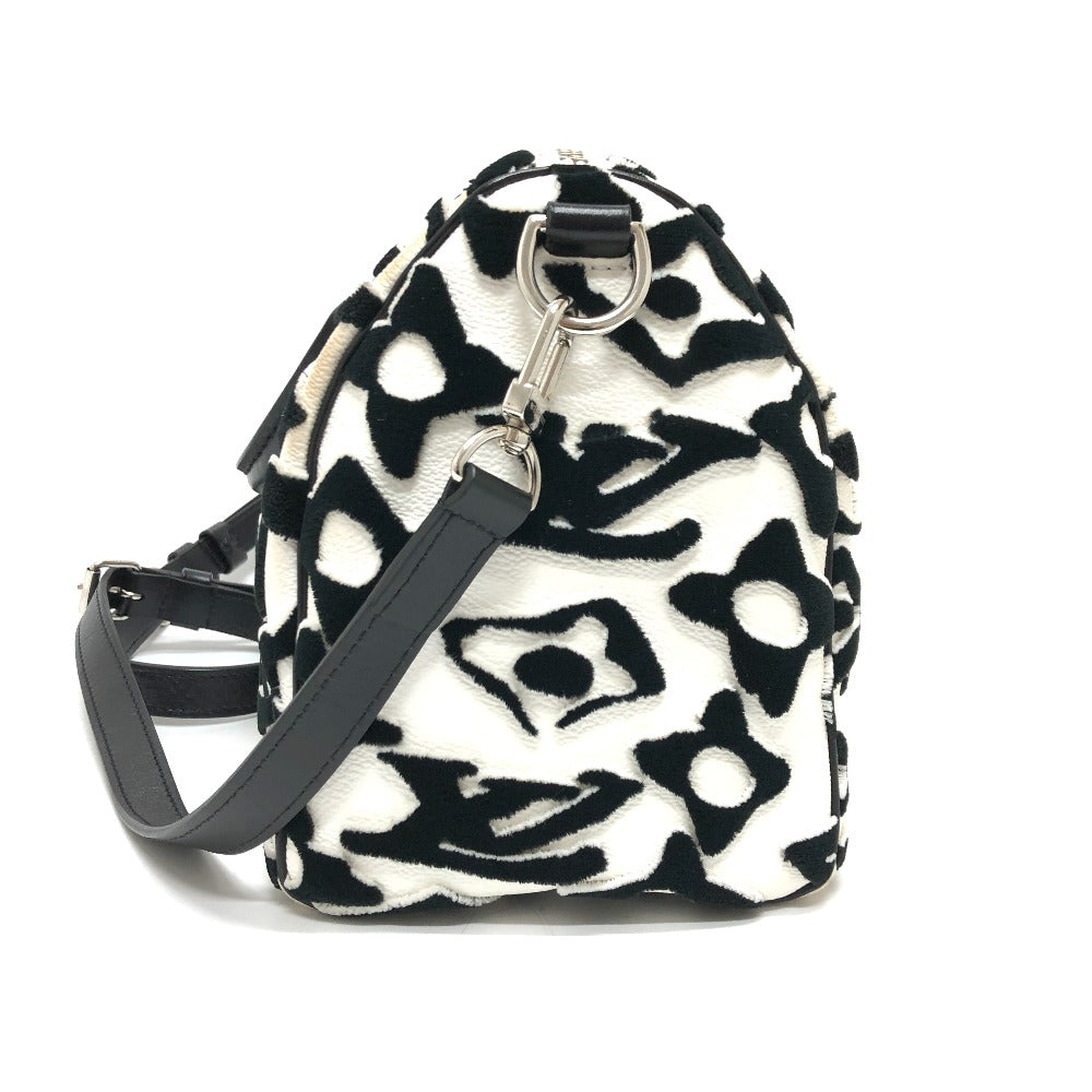 side Louis Vuitton X UF Tufted Speedy Bandouliere 25 Black/White