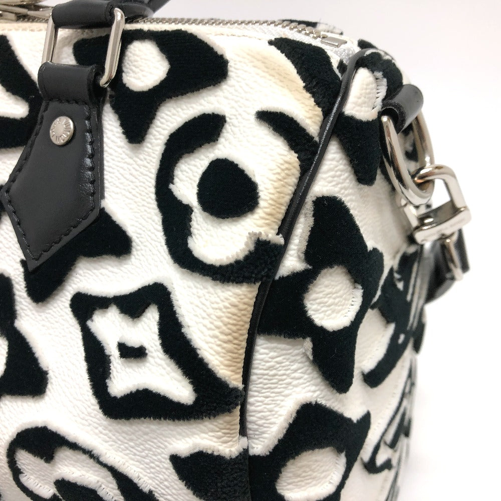side edge Louis Vuitton X UF Tufted Speedy Bandouliere 25 Black/White