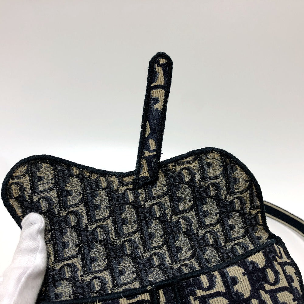 flap Christian Dior Oblique Embroidered Saddle Waist Bag Blue