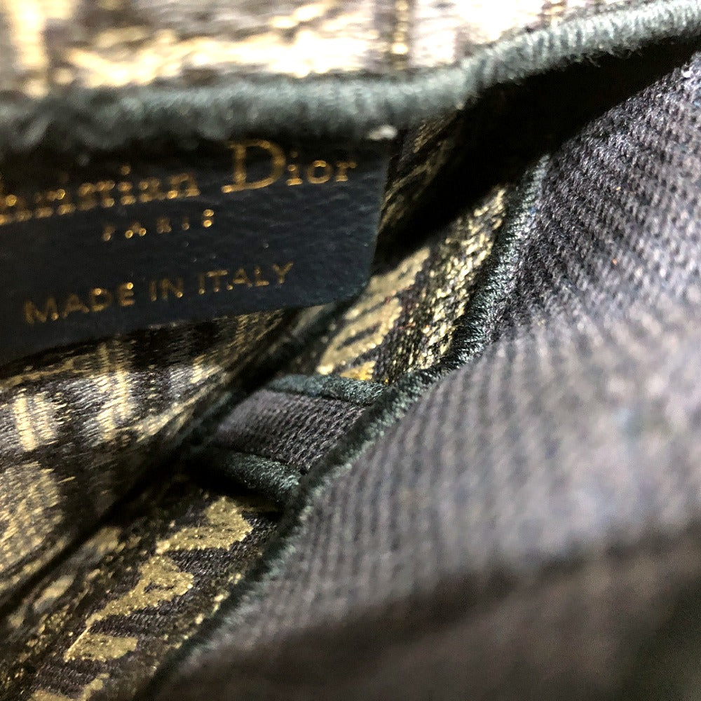 stamp Christian Dior Oblique Embroidered Saddle Waist Bag Blue