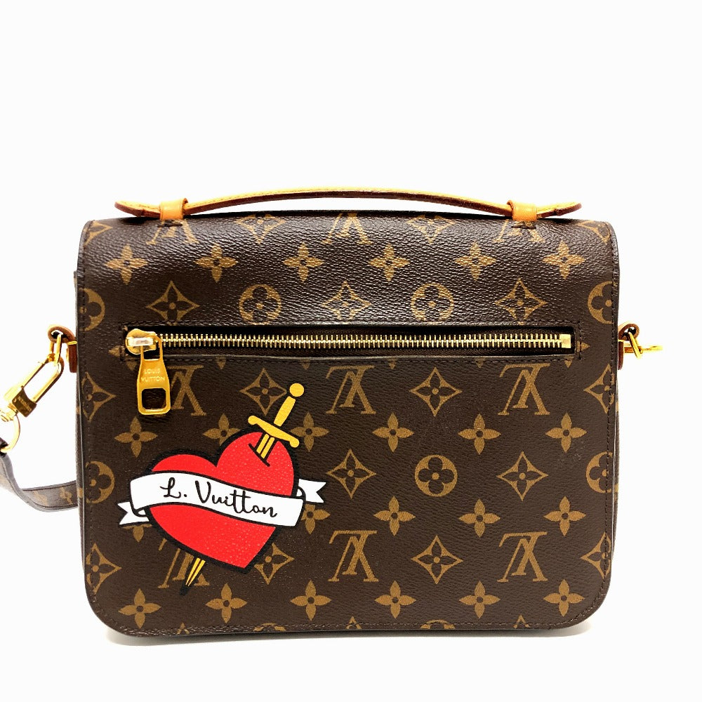 back Louis Vuitton Patches Brown Canvas Monogram Pochette Metis