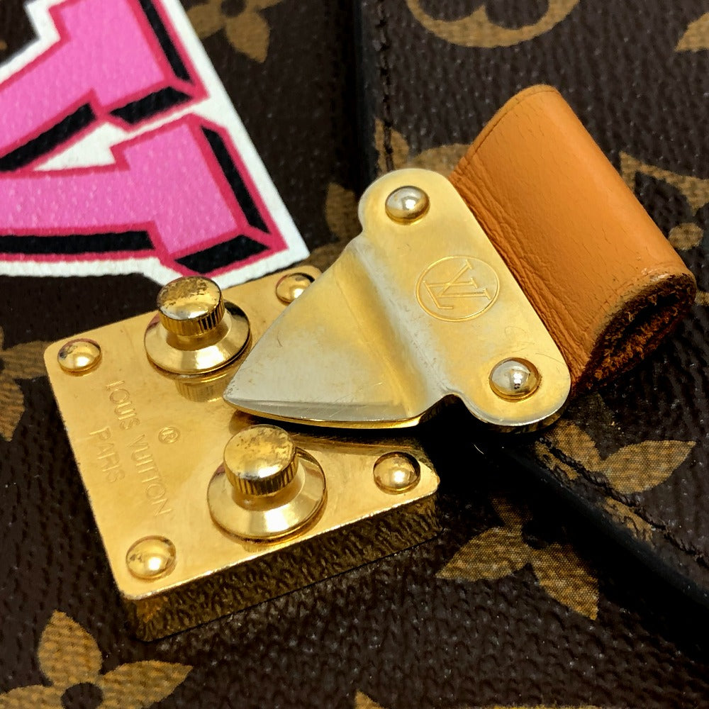 gold hardware Louis Vuitton Patches Brown Canvas Monogram Pochette Metis