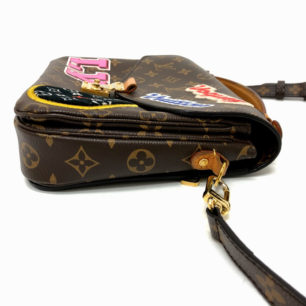 side Louis Vuitton Patches Brown Canvas Monogram Pochette Metis