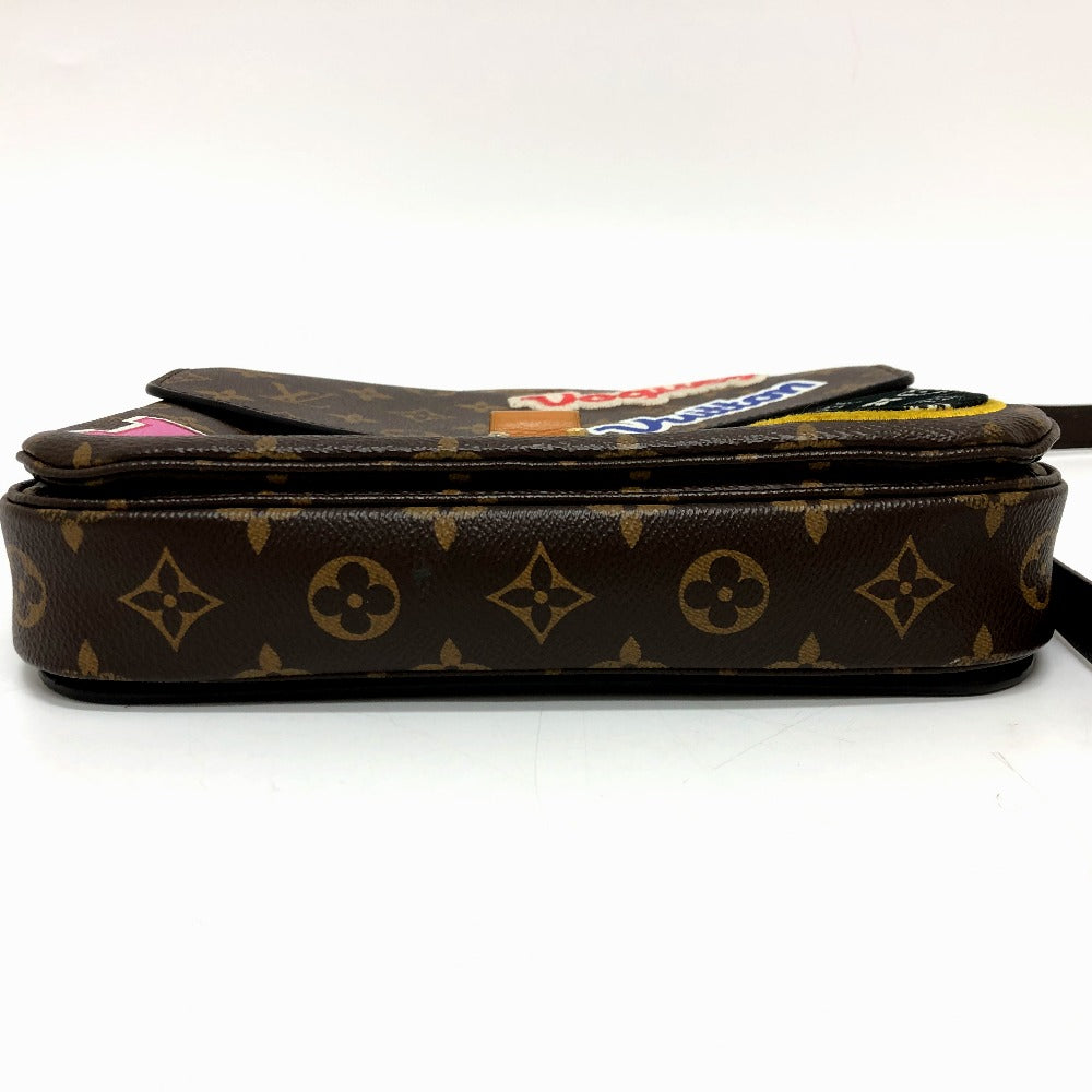 bottom Louis Vuitton Patches Brown Canvas Monogram Pochette Metis