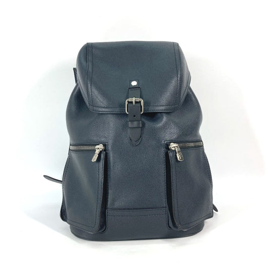 Blue backpack with a buckle on a white background