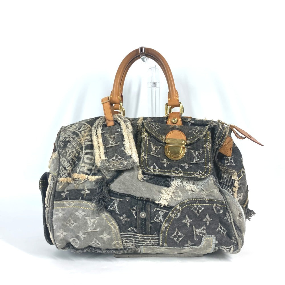 Louis Vuitton Denim Patchwork Speedy 30 Grey and blue