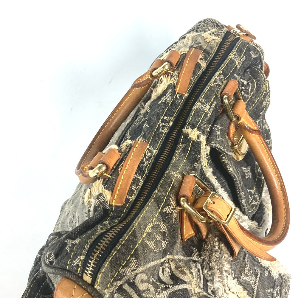 top Louis Vuitton Denim Patchwork Speedy 30 Grey and blue