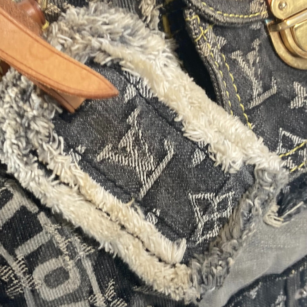 luggage tag Louis Vuitton Denim Patchwork Speedy 30 Grey and blue