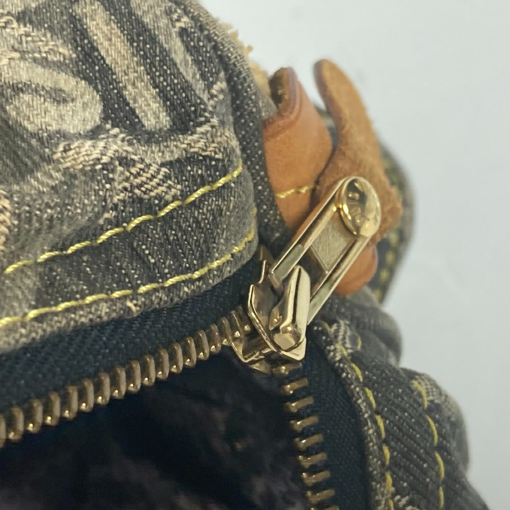open zipper Louis Vuitton Denim Patchwork Speedy 30 Grey and blue