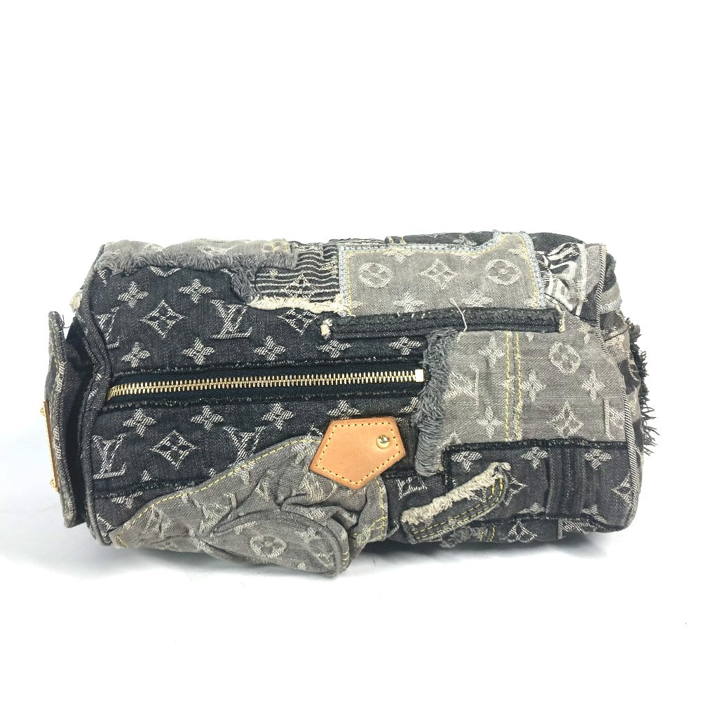 bottom Louis Vuitton Denim Patchwork Speedy 30 Grey and blue