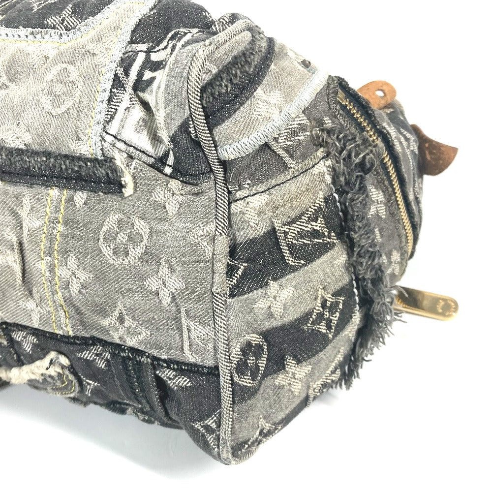 opposite corner Louis Vuitton Denim Patchwork Speedy 30 Grey and blue
