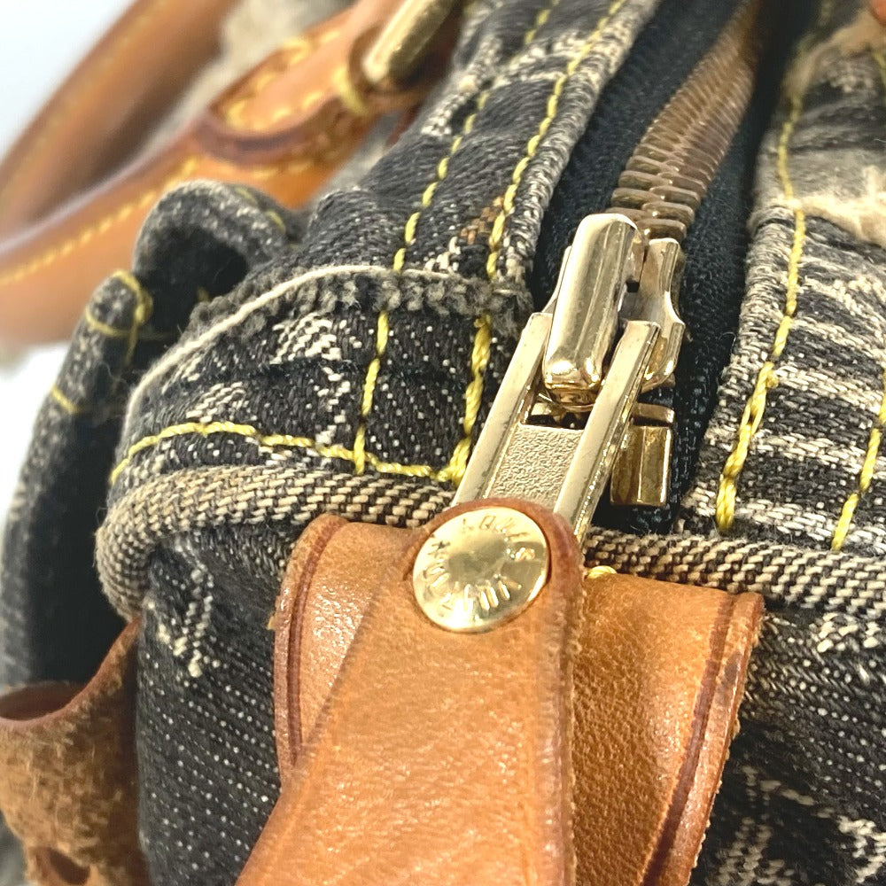 zipper tag Louis Vuitton Denim Patchwork Speedy 30 Grey and blue