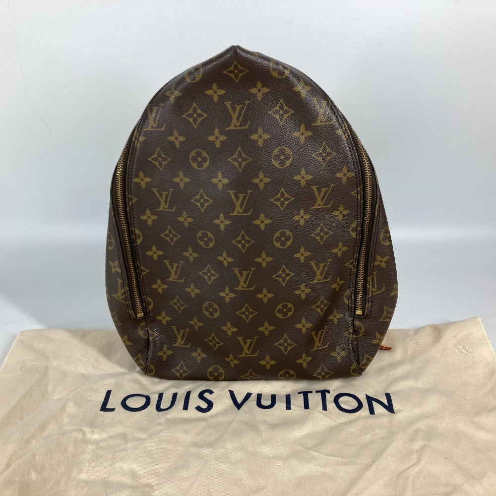 Brown Louis Vuitton backpack on a white background
