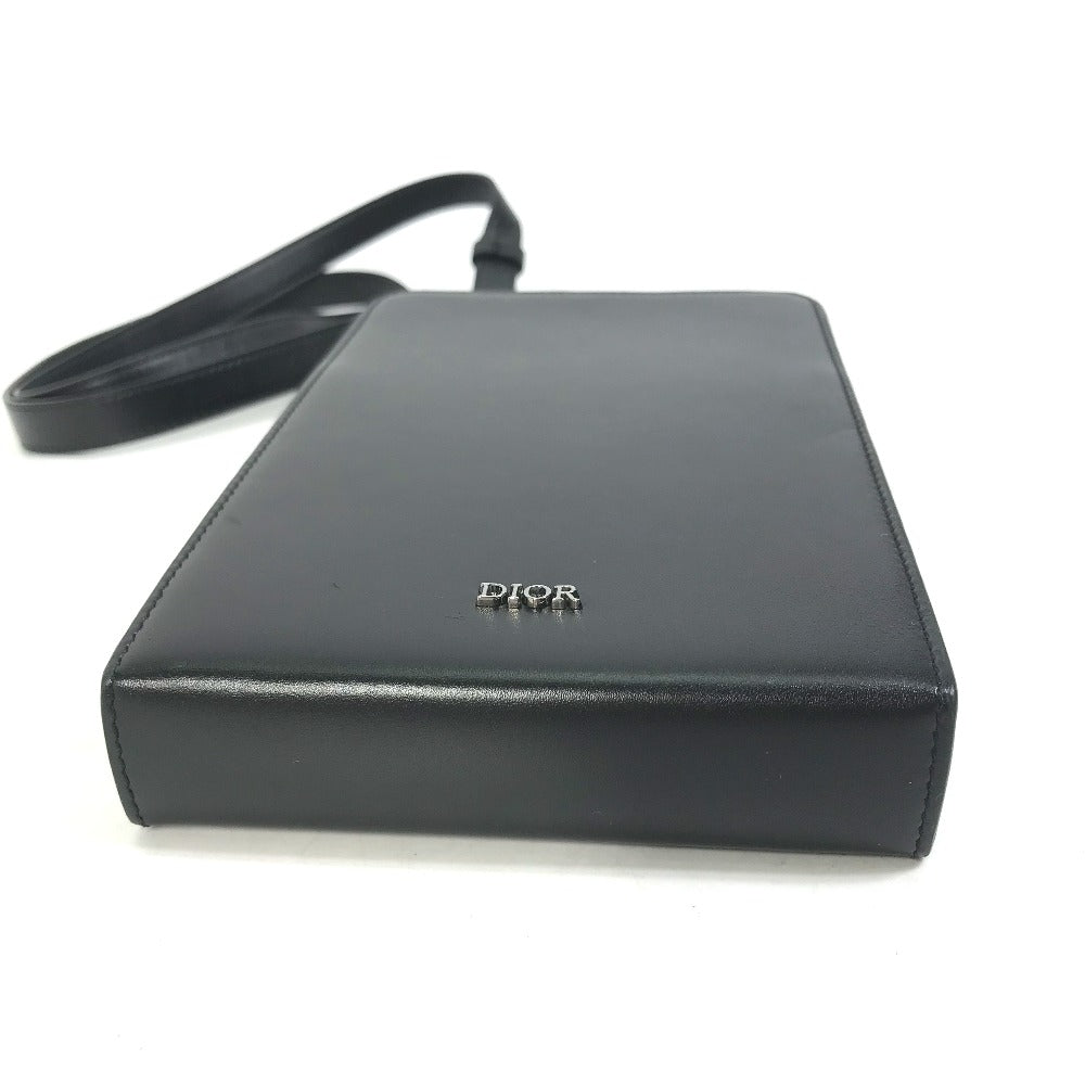 front Christian Dior Lambskin Vertical Wallet Black