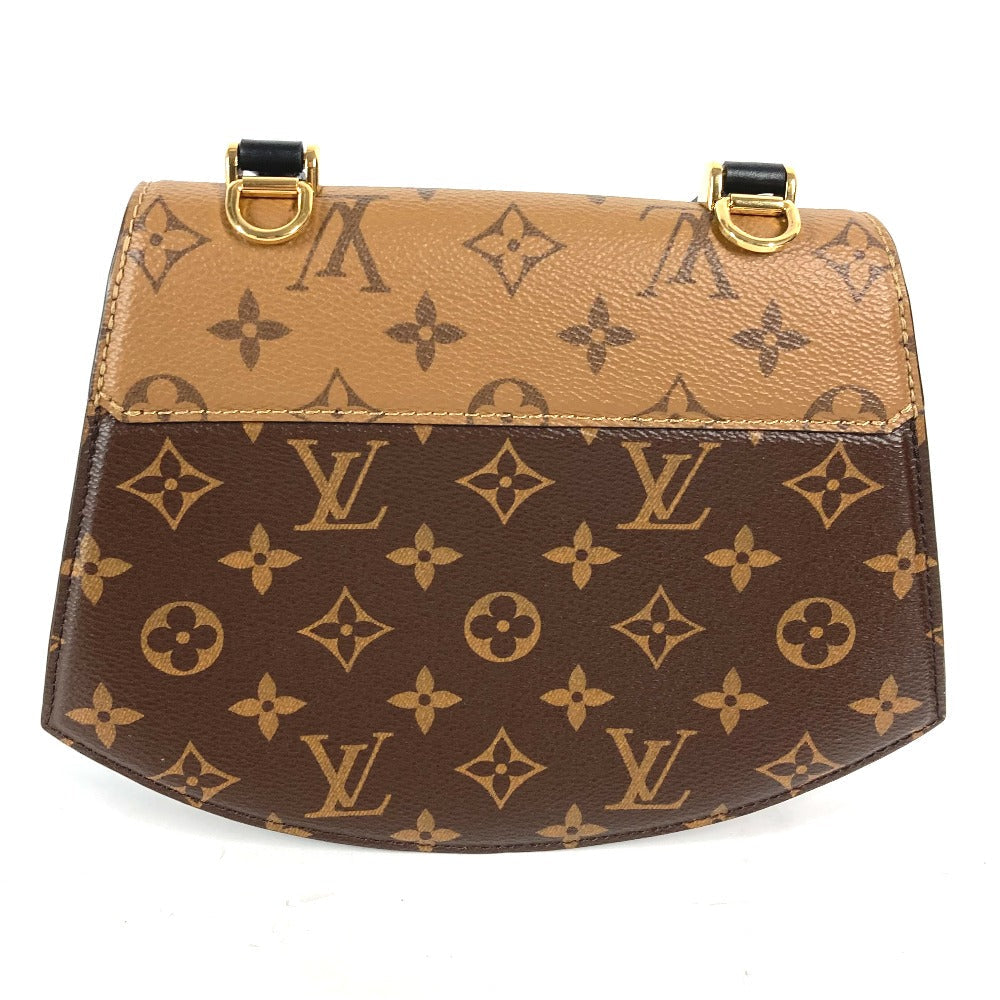 Louis Vuitton handbag with monogram pattern on a white background
