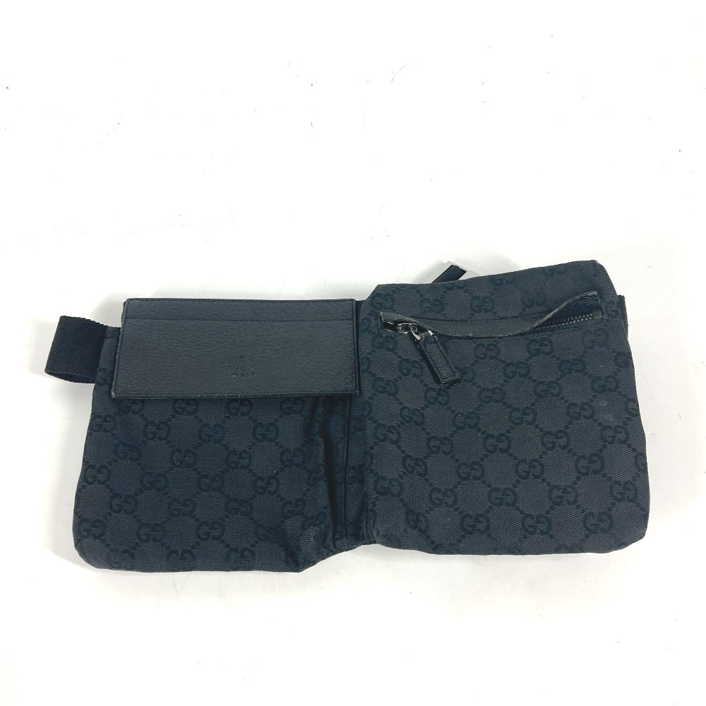 Black patterned pouch with a strap on a white background