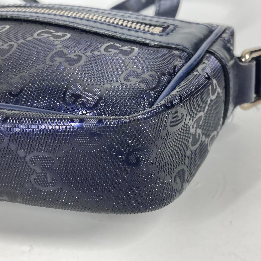 Blue patterned bag on a white background