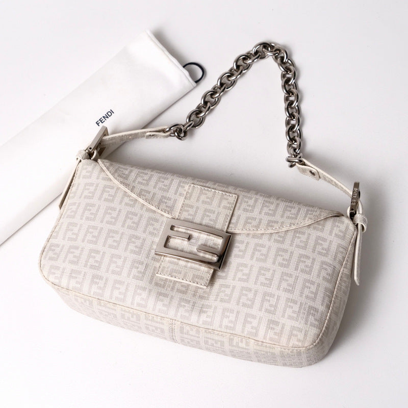 Fendi handbag with chain handle on a white background