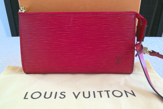 Pre-Loved Louis Vuitton Epi Leather Pouch Red "Sold Out"