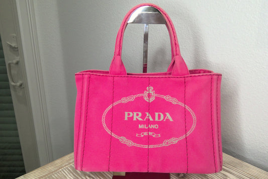 Pre-Loved Prada Canapa Logo Tote Small