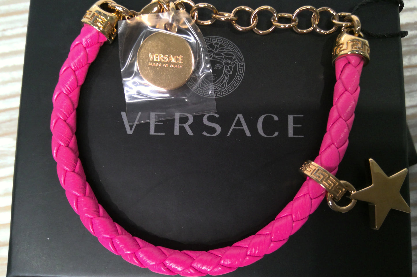 New Versace Medusa Galaxy Star Braided Leather Bracelet - "Sold Out"